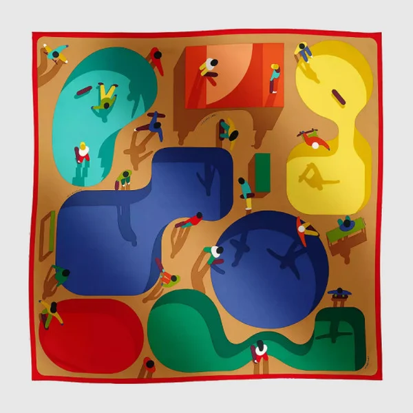 에르메스 Figures Libres 스카프 90 - 허시백